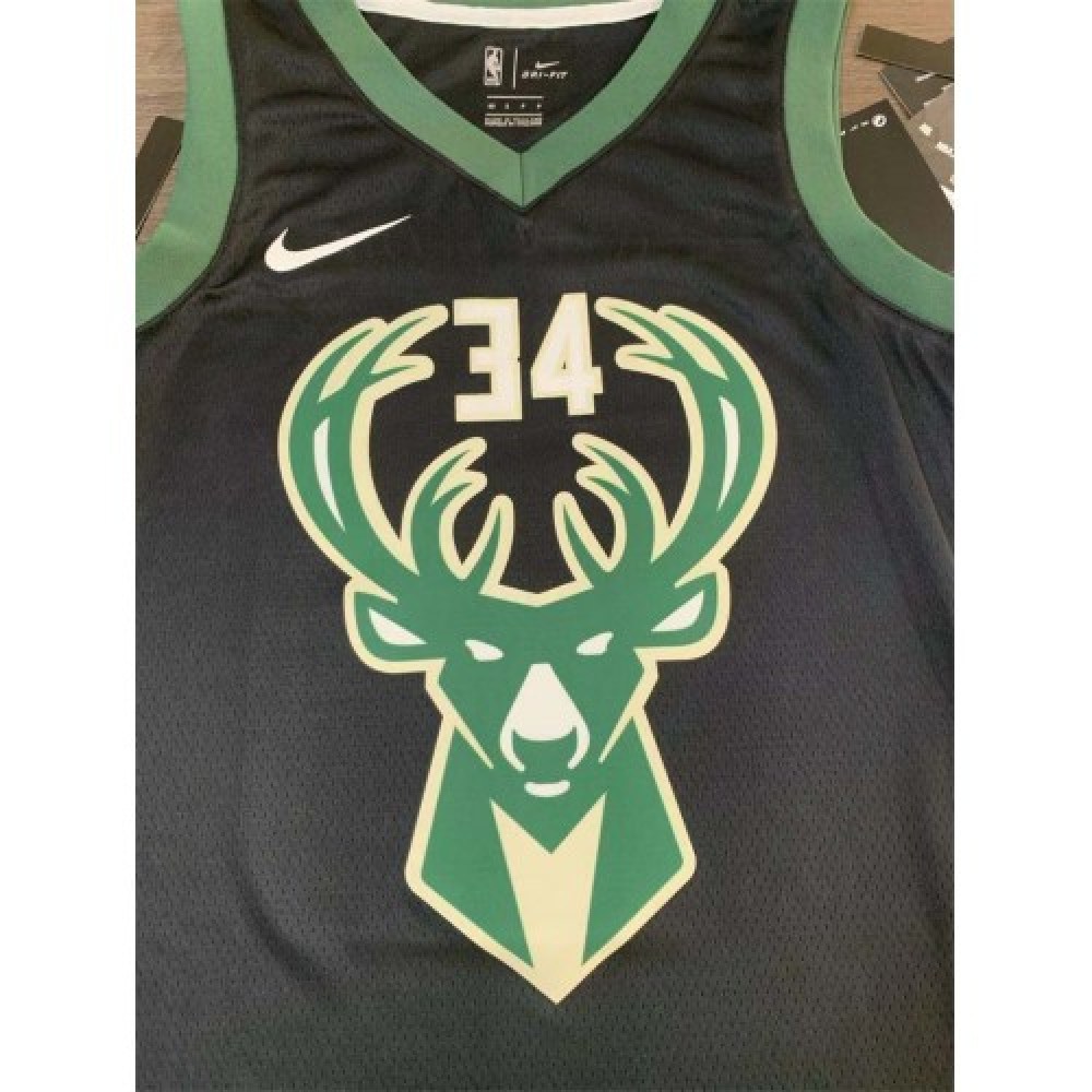 Men's Milwaukee Bucks Giannis Antetokounmpo #34 Black Swingman Jersey - Statement Edition-Pro Kit Vault | Brand New 26/27 Sports Jerseys